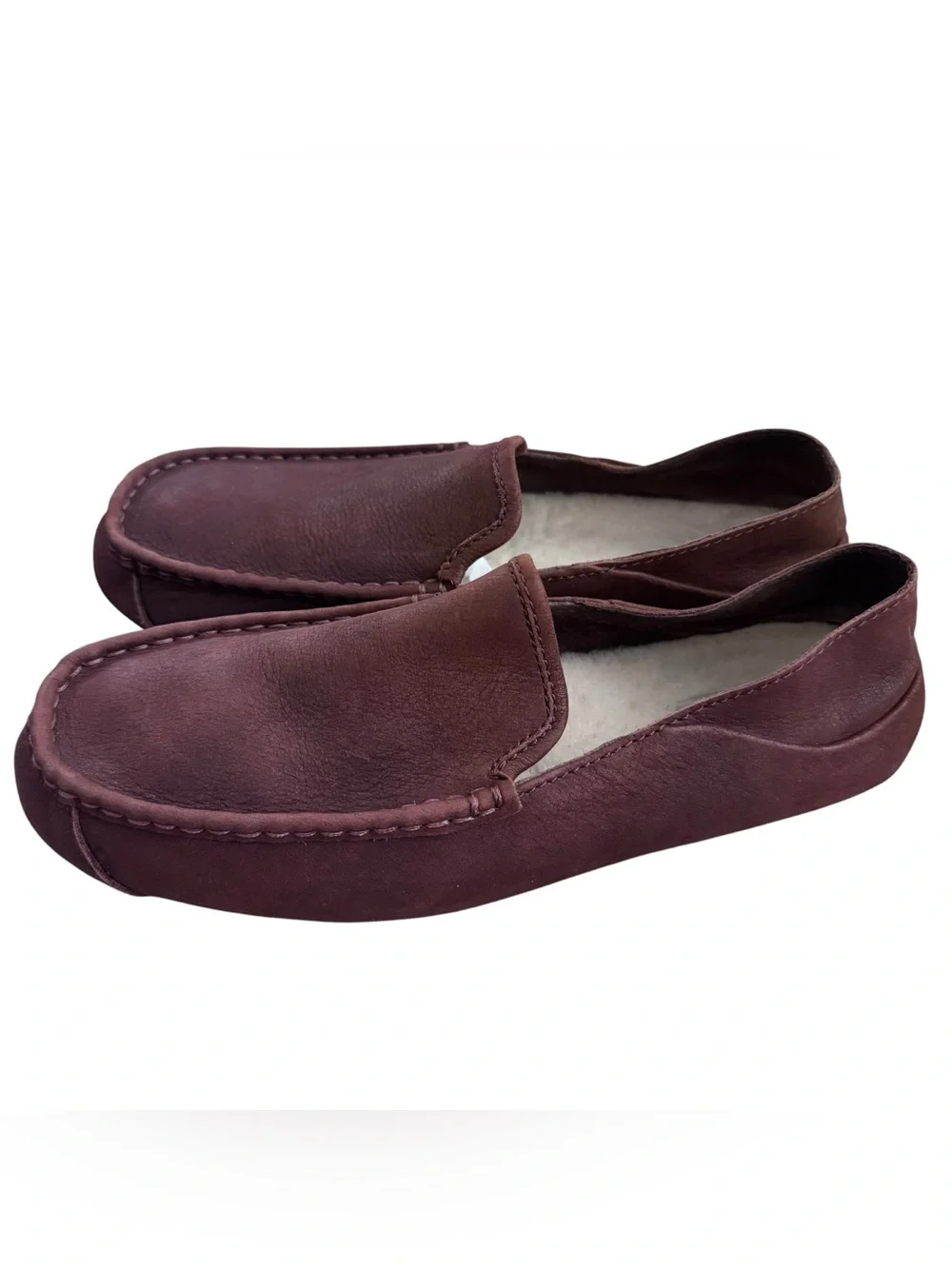 UGG Hunley Brown Leather Slippers Loafers Men’s Size 10